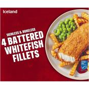 ICELAND 4PK BATTERED W.FISH 400GR  Ünimar Süpermarket