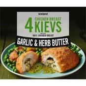 ICELAND 4PK GARLIC-HERB CHICKEN KIEVS  Ünimar Süpermarket